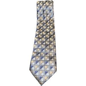 Clericci Men’s Blue Diamond Pattern Necktie Tie‎ Professional Dress Accessory